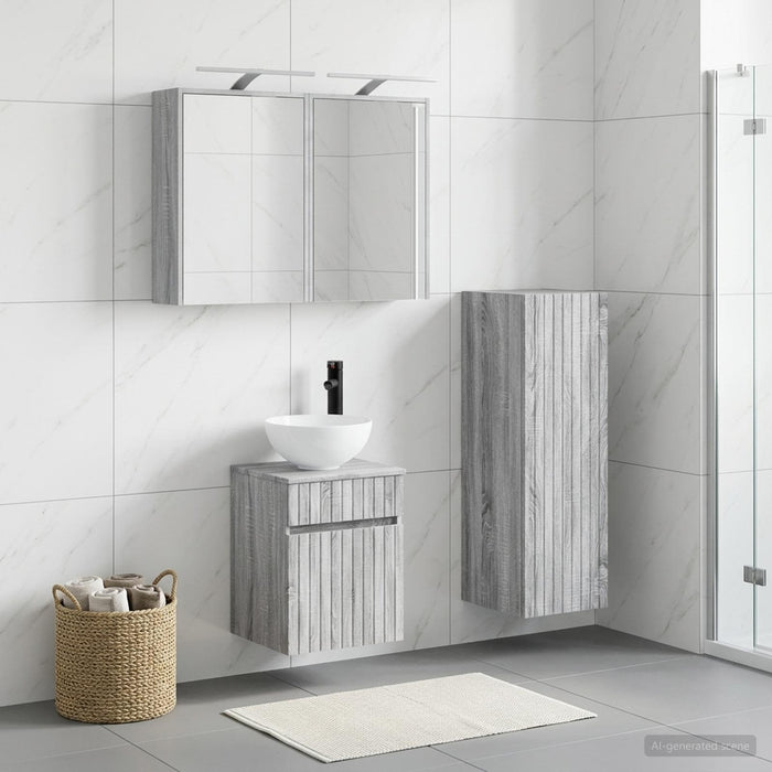 Set de mobilier pentru baie 4 buc. Sonoma gri - WALTI WALTI