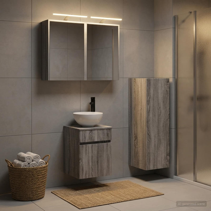Set de mobilier pentru baie 4 buc. Sonoma gri - WALTI WALTI