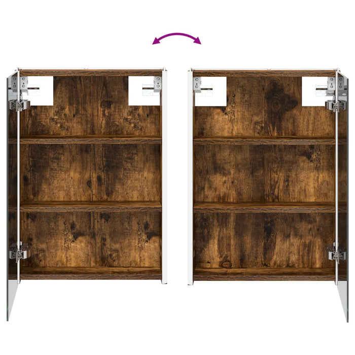 Set de mobilier pentru baie 4 pcs Stejar fumuriu WALTI