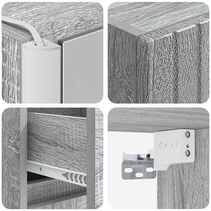 Set de mobilier pentru baie 4 pcs Sonoma gri WALTI
