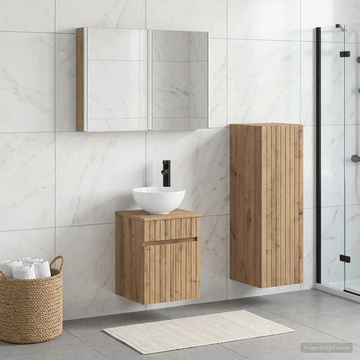 Set de mobilier pentru baie 4 buc. Stejar Artizanal WALTI