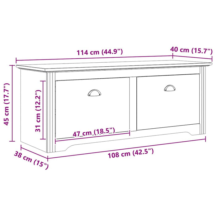 Bancă de hol BODO Maro miere 118 x 40 x 50 cm Lemn compozit - WALTI WALTI