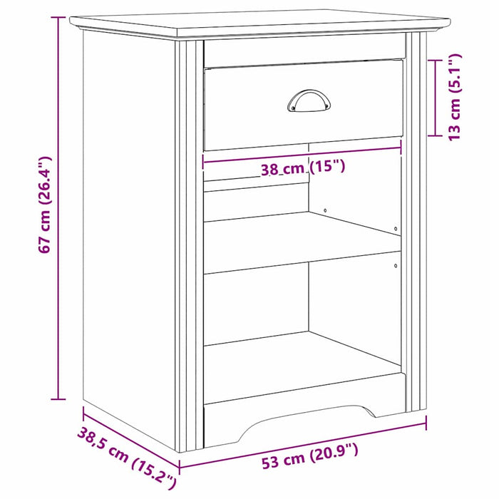 Dulap de noapte BODO Maro miere 53 x 38,5 x 67 cm Lemn compozit - WALTI WALTI