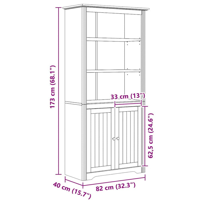 Bibliotecă BODO Maro miere 82 x 40 x 173 cm Lemn compozit - WALTI WALTI