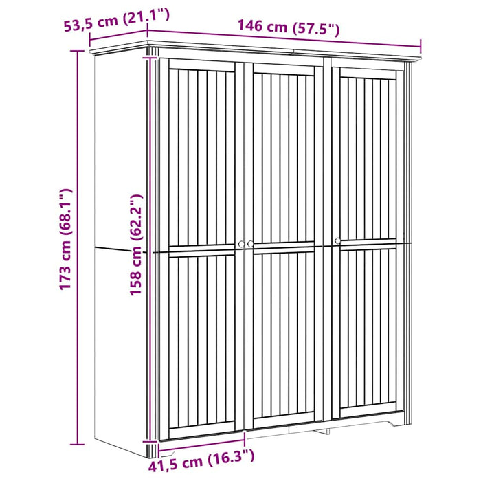 Dulap cu ușă BODO Maro miere 146 x 53,5 x 173 cm Lemn compozit - WALTI WALTI