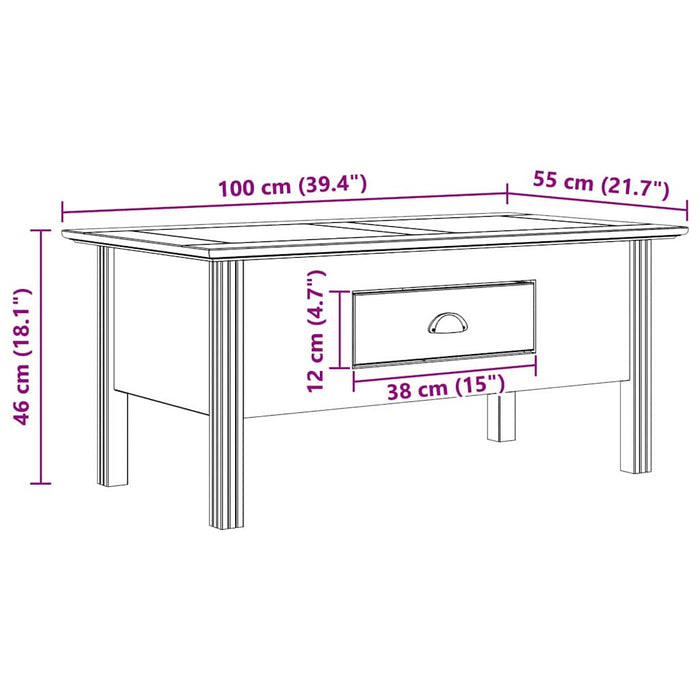 Masă de cafea BODO Maro miere 100 x 55 x 45,8 cm Lemn compozit - WALTI WALTI