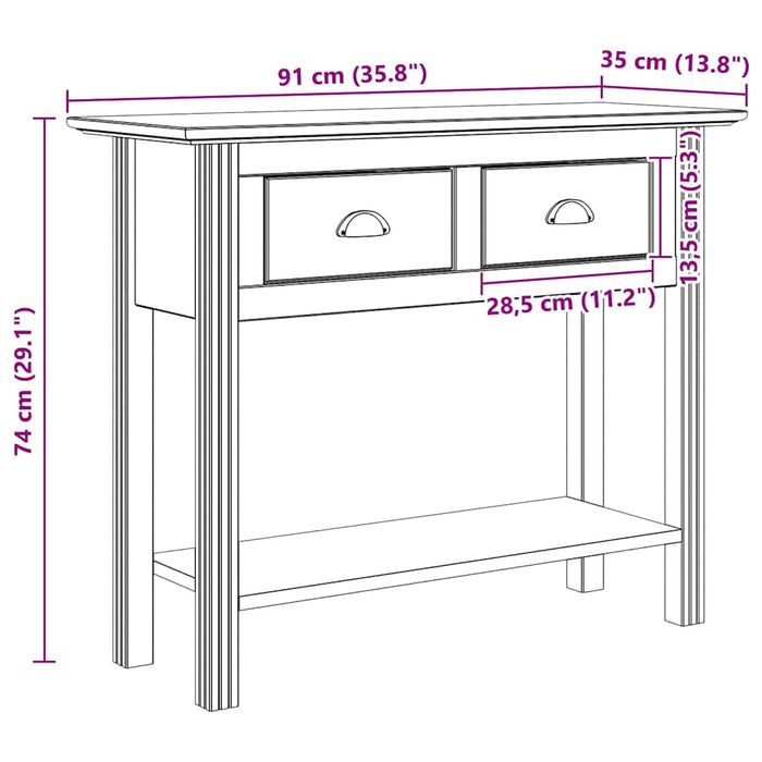 Masă de consolă BODO Maro miere 91 x 34.7 x 74 cm Lemn compozit - WALTI WALTI