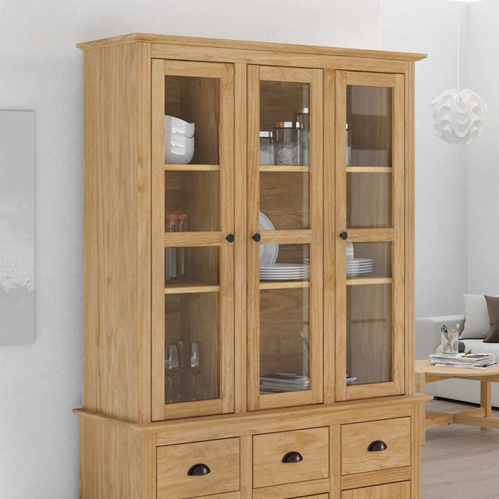Dulap cu uși din sticlă BODO Maro miere 115,5 x 38,5 x 117,7 cm - WALTI WALTI