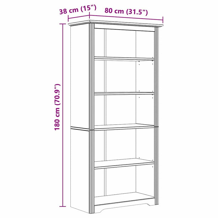 Bibliotecă BODO Maro miere 82 x 40 x 173 cm Lemn compozit - WALTI WALTI