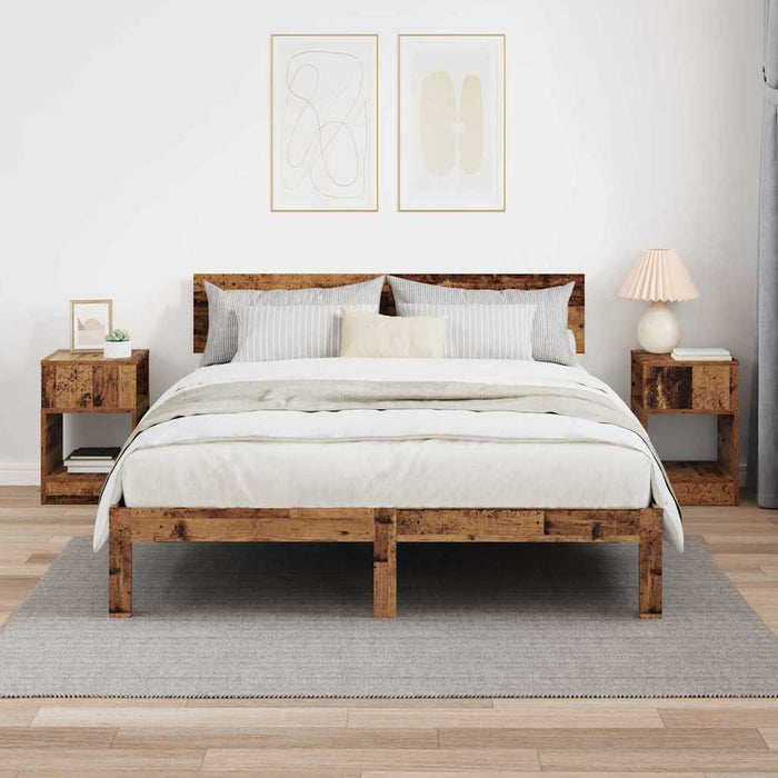 Masă laterală 2 pcs Lemn vechi 30,5 x 30 x 45 cm Lemn compozit - WALTI WALTI