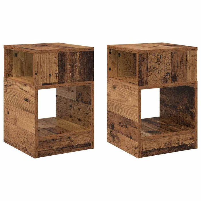 Masă laterală 2 pcs Lemn vechi 30,5 x 30 x 45 cm Lemn compozit - WALTI WALTI