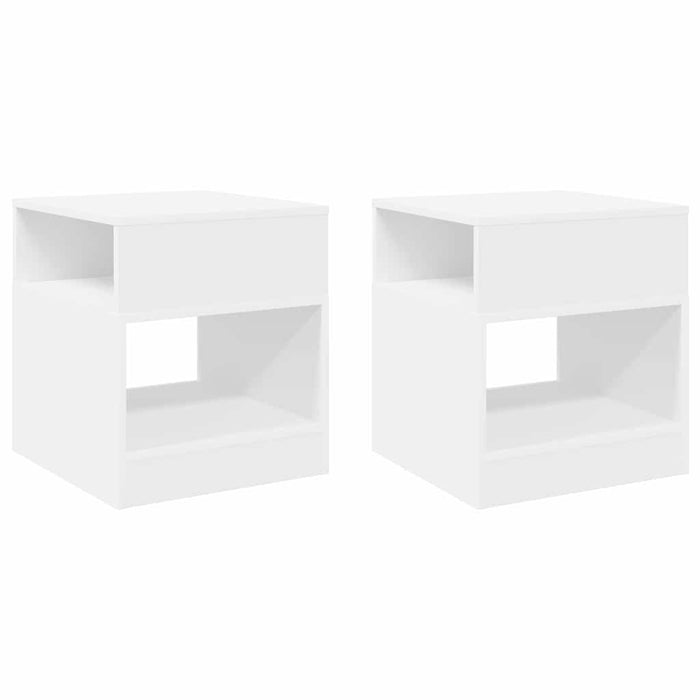 Masă laterală 2 pcs Alb 40,5 x 40 x 45 cm Lemn compozit - WALTI WALTI