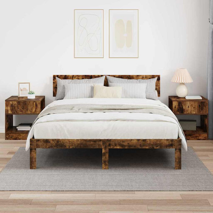 Masă laterală 2 pcs Stejar fumuriu 40,5 x 40 x 45 cm - WALTI WALTI