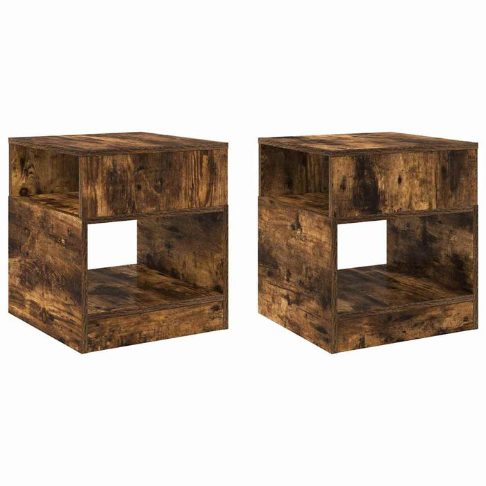 Masă laterală 2 pcs Stejar fumuriu 40,5 x 40 x 45 cm - WALTI WALTI