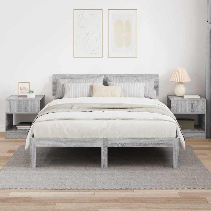 Masă laterală 2 pcs Gri Sonoma 40,5 x 40 x 45 cm Lemn compozit - WALTI WALTI
