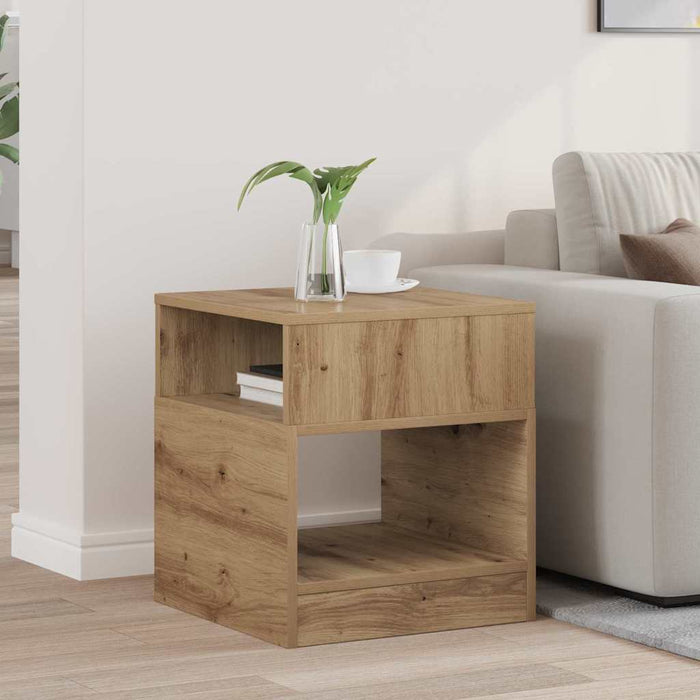Masă laterală Stejar Artizanal 40,5 x 40 x 45 cm Lemn compozit - WALTI WALTI