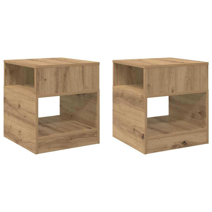 Masă laterală 2 pcs Stejar Artizanal 40,5 x 40 x 45 cm - WALTI WALTI