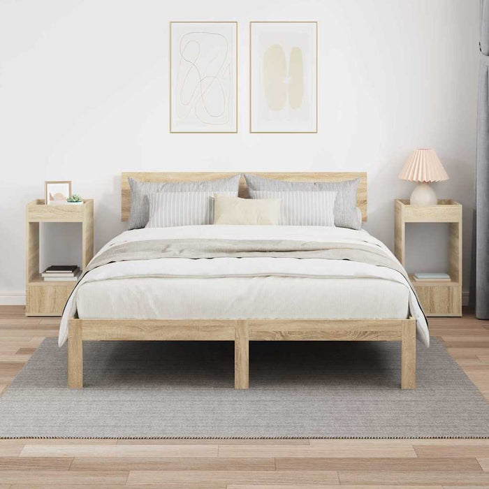 Masă laterală 2 pcs Stejar Sonoma 30 x 30 x 56 cm Lemn compozit - WALTI WALTI