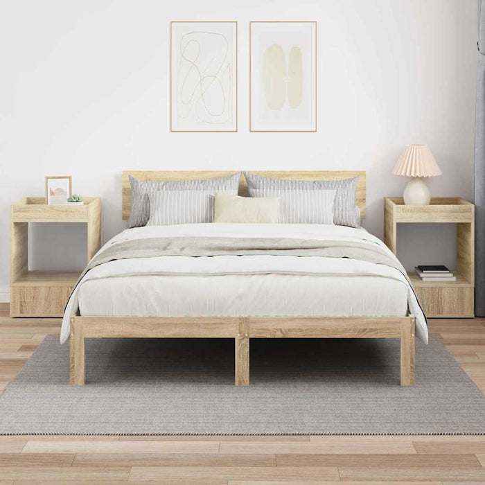 Masă laterală 2 pcs Stejar Sonoma 40 x 40 x 56 cm Lemn compozit - WALTI WALTI