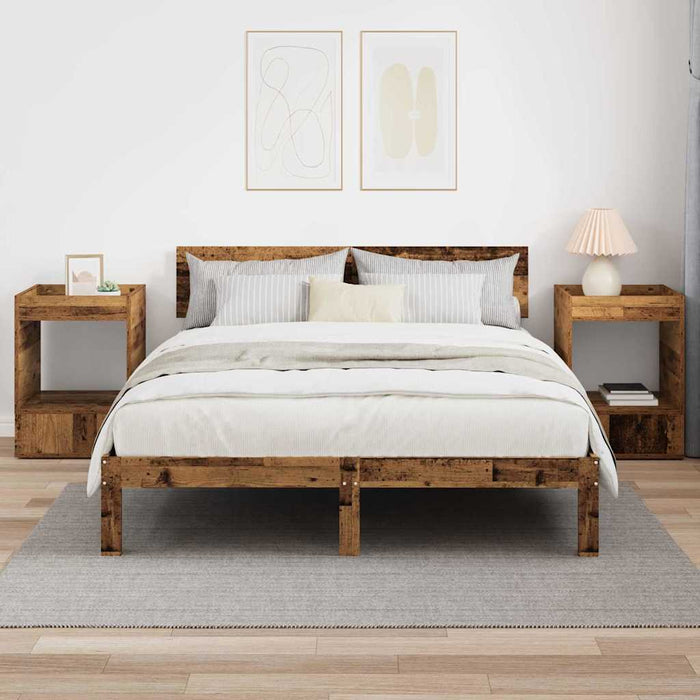 Masă laterală 2 pcs Lemn vechi 40 x 40 x 56 cm Lemn compozit - WALTI WALTI