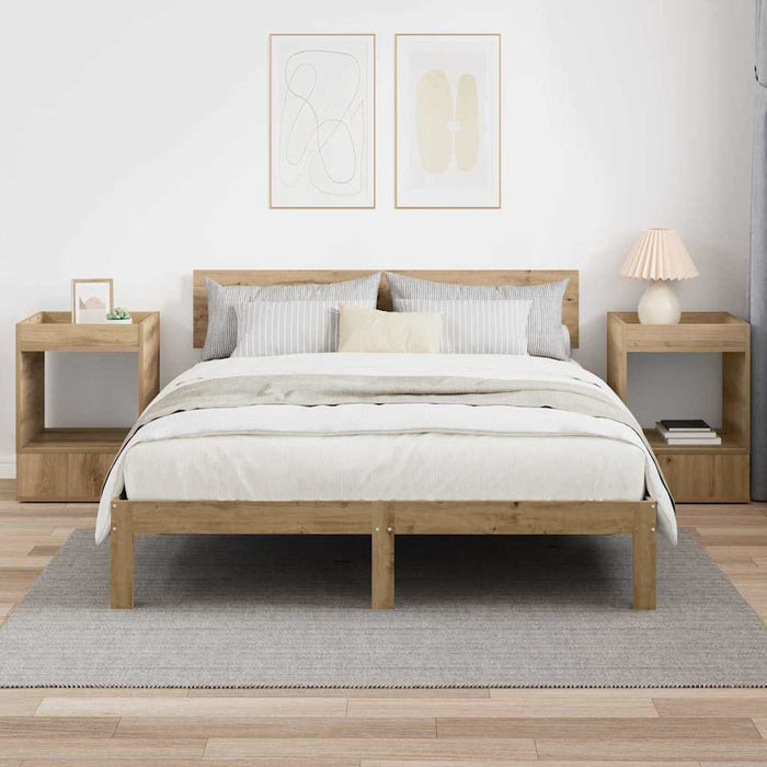 Masă laterală 2 pcs Stejar Artizanal 40 x 40 x 56 cm - WALTI WALTI