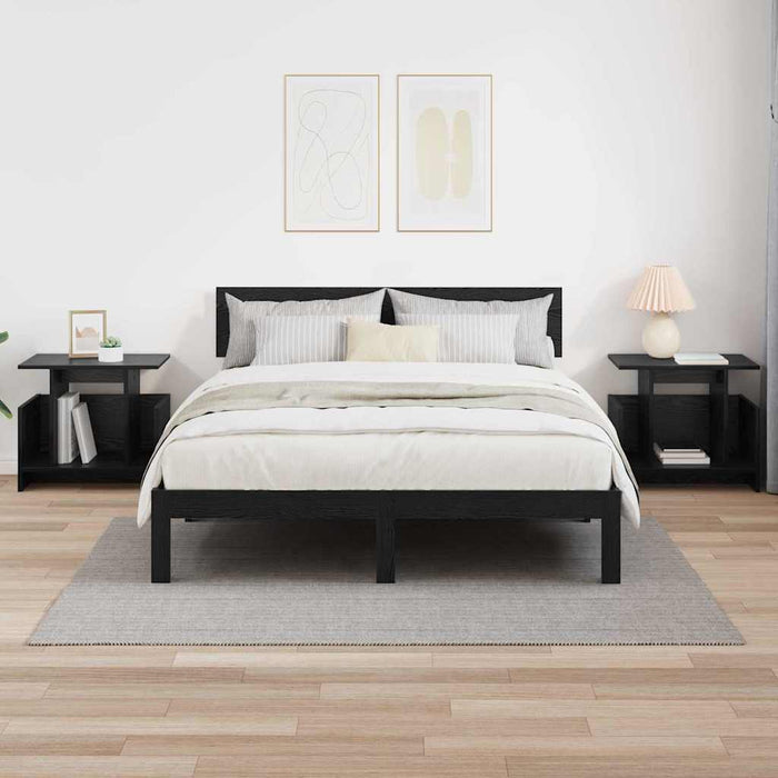 Support TV 2 pcs Stejar Negru 50 x 35 x 45 cm Lemn compozit - WALTI WALTI