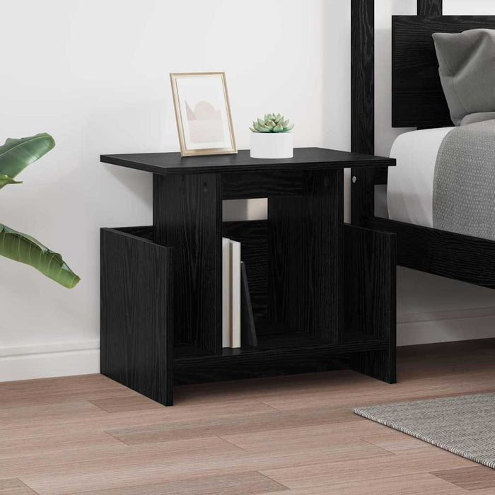 Support TV 2 pcs Stejar Negru 50 x 35 x 45 cm Lemn compozit - WALTI WALTI