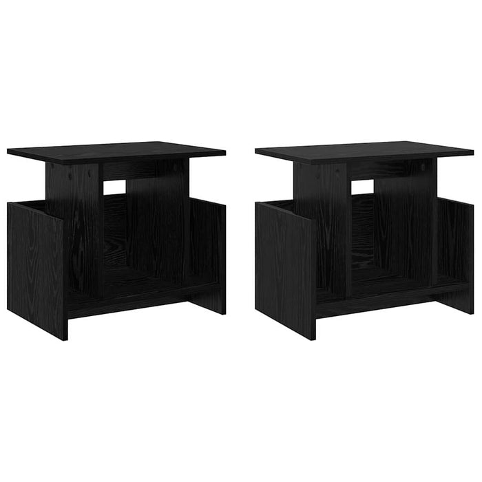 Support TV 2 pcs Stejar Negru 50 x 35 x 45 cm Lemn compozit - WALTI WALTI
