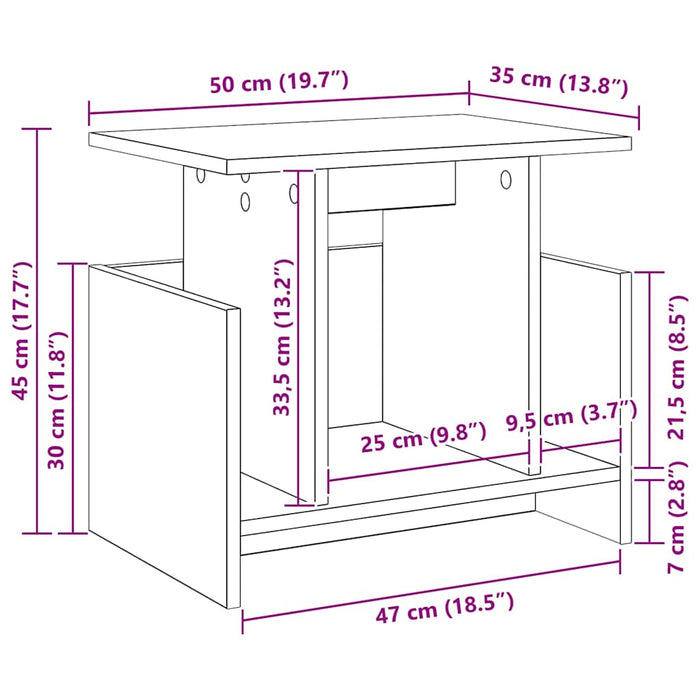 Support TV Stejar Sonoma 50 x 35 x 45 cm Lemn compozit - WALTI WALTI