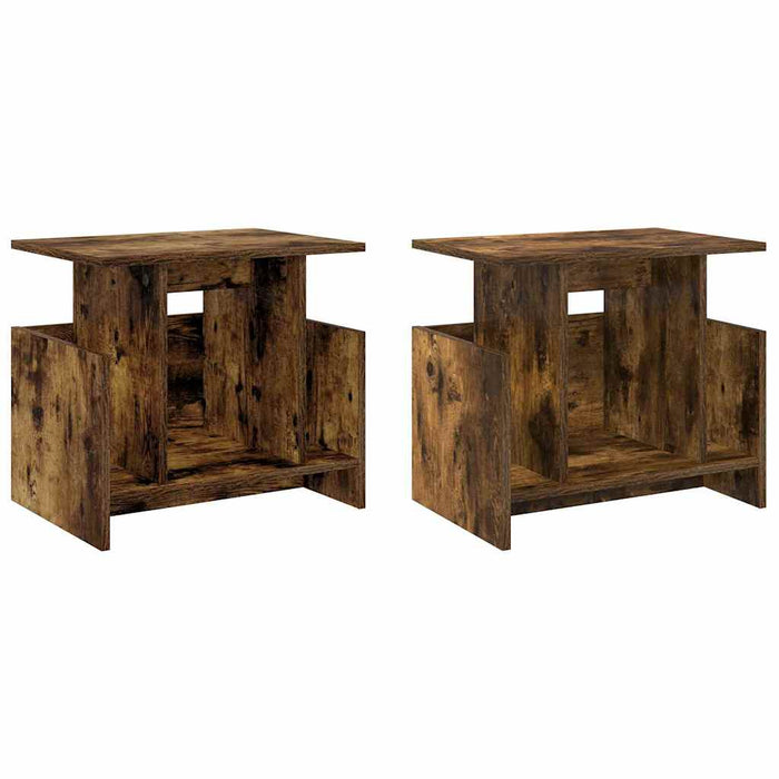 Support TV 2 pcs Stejar fumuriu 50 x 35 x 45 cm Lemn compozit - WALTI WALTI