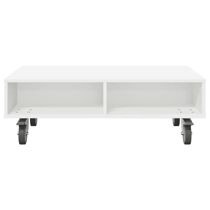 Masă laterală cu roți Alb 90 x 50 x 30 cm Lemn compozit - WALTI WALTI