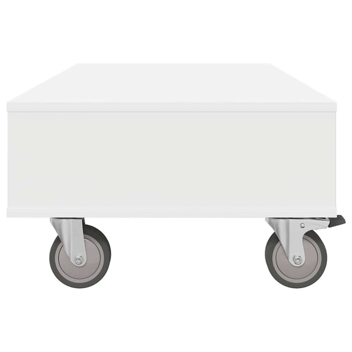 Masă laterală cu roți Alb 90 x 50 x 30 cm Lemn compozit - WALTI WALTI