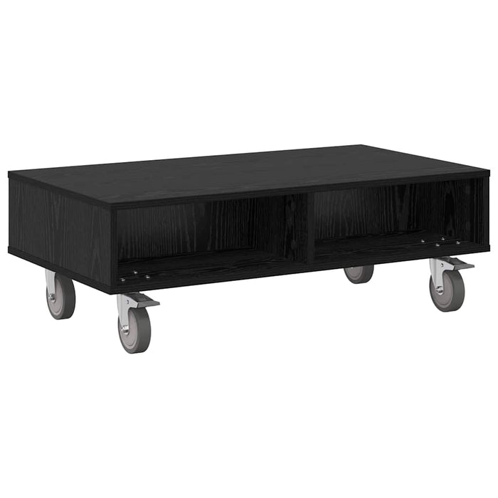 Masă laterală cu roți Stejar Negru 90 x 50 x 30 cm - WALTI WALTI