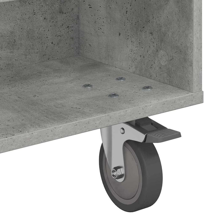 Masă laterală cu roți Gri din beton 90 x 50 x 30 cm - WALTI WALTI