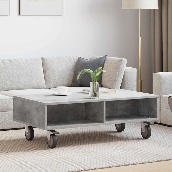 Masă laterală cu roți Gri din beton 90 x 50 x 30 cm - WALTI WALTI