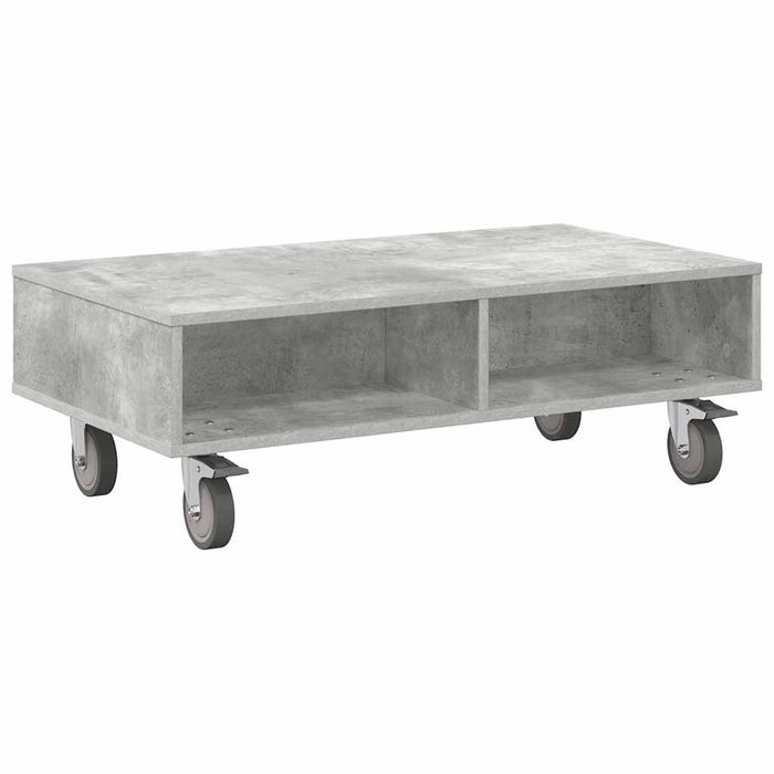 Masă laterală cu roți Gri din beton 90 x 50 x 30 cm - WALTI WALTI