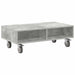 Masă laterală cu roți Gri din beton 90 x 50 x 30 cm - WALTI WALTI
