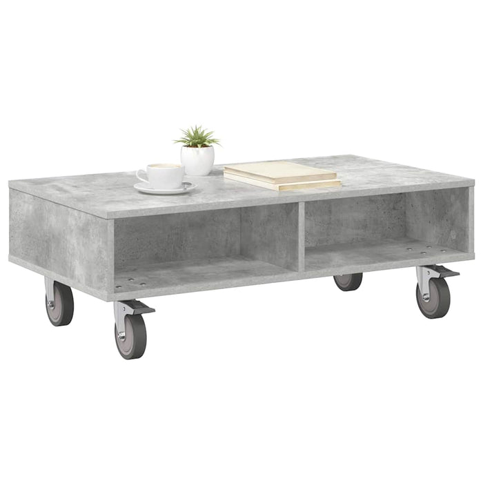 Masă laterală cu roți Gri din beton 90 x 50 x 30 cm - WALTI WALTI