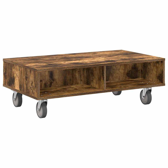 Masă laterală cu roți Stejar fumuriu 90 x 50 x 30 cm - WALTI WALTI