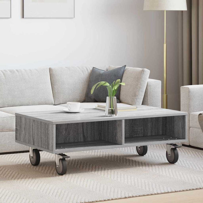 Masă laterală cu roți Gri Sonoma 90 x 50 x 30 cm Lemn compozit - WALTI WALTI
