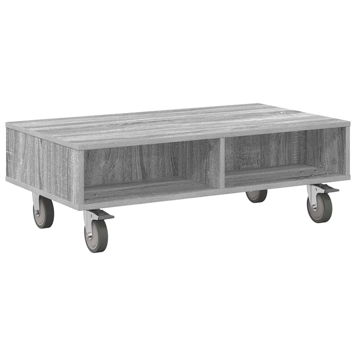 Masă laterală cu roți Gri Sonoma 90 x 50 x 30 cm Lemn compozit - WALTI WALTI