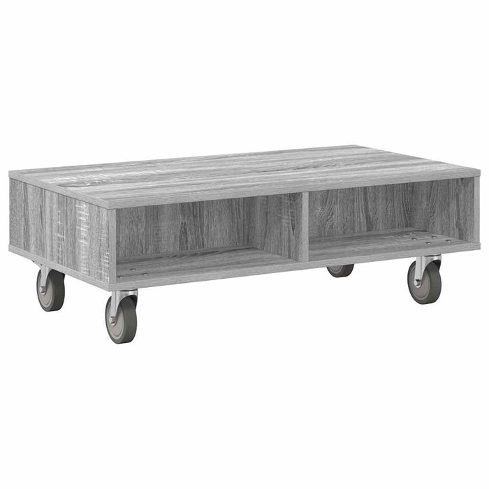 Masă laterală cu roți Gri Sonoma 90 x 50 x 30 cm Lemn compozit - WALTI WALTI