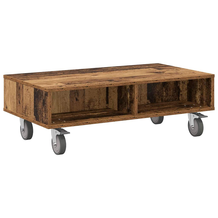 Masă laterală cu roți Lemn vechi 90 x 50 x 30 cm Lemn compozit - WALTI WALTI