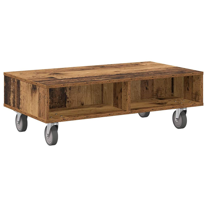 Masă laterală cu roți Lemn vechi 90 x 50 x 30 cm Lemn compozit - WALTI WALTI