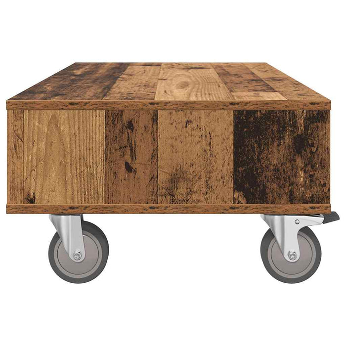 Masă laterală cu roți Lemn vechi 90 x 50 x 30 cm Lemn compozit - WALTI WALTI
