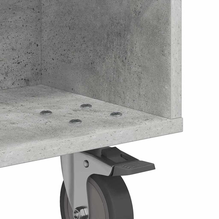 Masă laterală cu roți Gri din beton 50 x 50 x 30 cm - WALTI WALTI