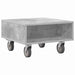 Masă laterală cu roți Gri din beton 50 x 50 x 30 cm - WALTI WALTI