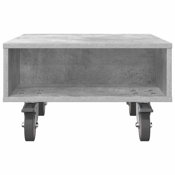 Masă laterală cu roți Gri din beton 50 x 50 x 30 cm - WALTI WALTI