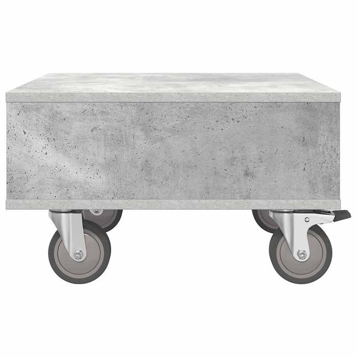 Masă laterală cu roți Gri din beton 50 x 50 x 30 cm - WALTI WALTI