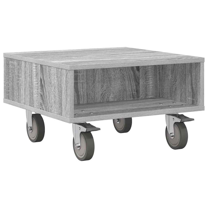 Masă laterală cu roți Gri Sonoma 50 x 50 x 30 cm Lemn compozit - WALTI WALTI
